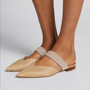 Malone Souliers Maisie raffia flat slides pointy toe Size 9 E39 excellent shape